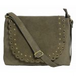 Cow Suede Grey Cross-body Genuine Leather Bag for Girls-2007-front