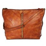 Tan Genuine Leather Hobo Bag For Women-2044-front