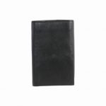 Sheep Nappa black leather key case-front