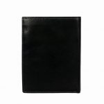 Bifold black goat kid leather card holder-back