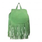Parrot Green Drawstring Leather Backpack-0022-front (leathermanfashion)