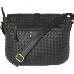 Genuine Leather Black Sling Bag-00745A back (leathermanfashion)