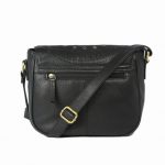 Genuine leather black cross body saddle-2010 back