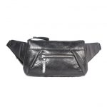 Genuine Leather Black Belt Bag-B200-front (leathermanfashion)
