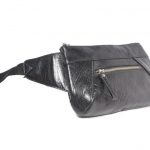 Genuine Leather Black Belt Bag-B200-laydown (leathermanfashion)