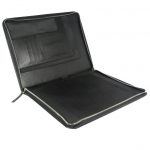 Genuine Leather Black Zip A4 Folder-IT 1737 001 inside (leathermanfashion)