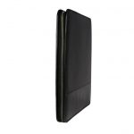 Genuine Leather Black Zip A4 Folder-IT 1737 001 side (leathermanfashion)
