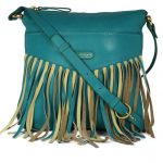 Frill Style Turquoise Sling Bag For Girls-NR0012 front (leathermanfashion)