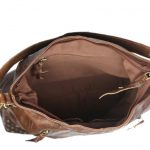 Women’s Brown Leather Hobo Bag-NR0040 In Side (leathermanfashion)