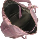 Burnish Wash Pink Leather Handbag-NR0051 inside (leathermanfashion)