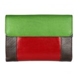 Flap closure multi colour leather purseST 9742-back