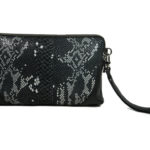 Snake Print Black Leather Clutch 2011 back (leathermanfashion)