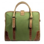 Men’s Green & Tan color Hand Bag -CV001 Back (leathermanfashion)
