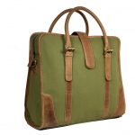 Men’s Green & Tan color Hand Bag -CV001 Side 45 (leathermanfashion)