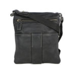 Men’s Black Leather Messenger Bag 2359 front (leathermanfashion)