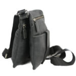 Men’s Black Leather Messenger Bag 2359 side (leathermanfashion)