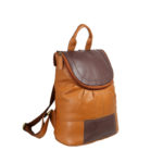 Brown Beige Men’s Leather Backpack NN100 side (leathermanfashion)