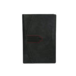 Bi Fold Black Leather Card Holder NR-1031 front (leathermanfashion)