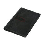 Bi Fold Black Leather Card Holder NR-1031 laydown (leathermanfashion)
