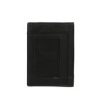 Bifold Black Leather Card Holder NR-1050 back (leathermanfashion)