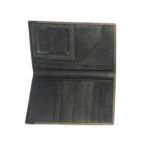 Bi Fold Black / Smoke Color Passport And Card Holder NR1013 inside (leathermanfashion)