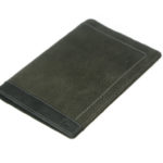 Bi Fold Black / Smoke Color Passport And Card Holder NR1013 laydown (leathermanfashion)