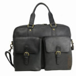 Black Leather Laptop Bag 104 front (leathermanfashion)