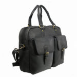 Black Leather Laptop Bag 104 side (leathermanfashion)