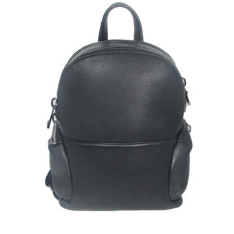 black leather backpack 2021 front (leathermanfashion)