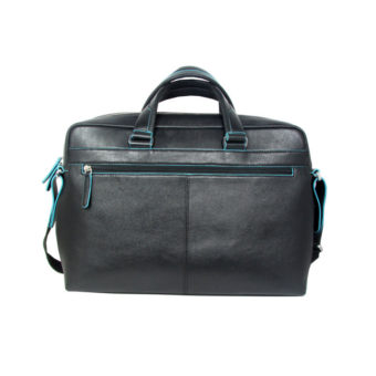 Black Leather Briefcase Bag 2062 front (leathermanfashion)