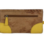 Turn Lock Tan Yellow Leather Clutch B25 back (leathermanfashion)