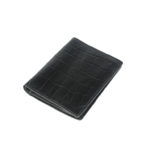 Bifold black wallet for men GNR 1102 laydown (leathermanfashion)