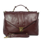 Unisex Brown Leather Handbag LM18 front leatherman fashion