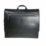 Black Laptop Leather Bag LMBF01 front (leathermanfashion)