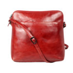Genuine Leather Red Sling Bag ML04 front (leathermanfashion)
