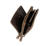 Dark Brown Leather Pouch Bag ML06 inside (leathermanfashion)