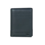 Trifold navy leather wallet NR-1005 front (leathermanfashion)