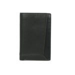 Bifold Black Color Men’s wallet NR 1046 front (leathermanfashion)