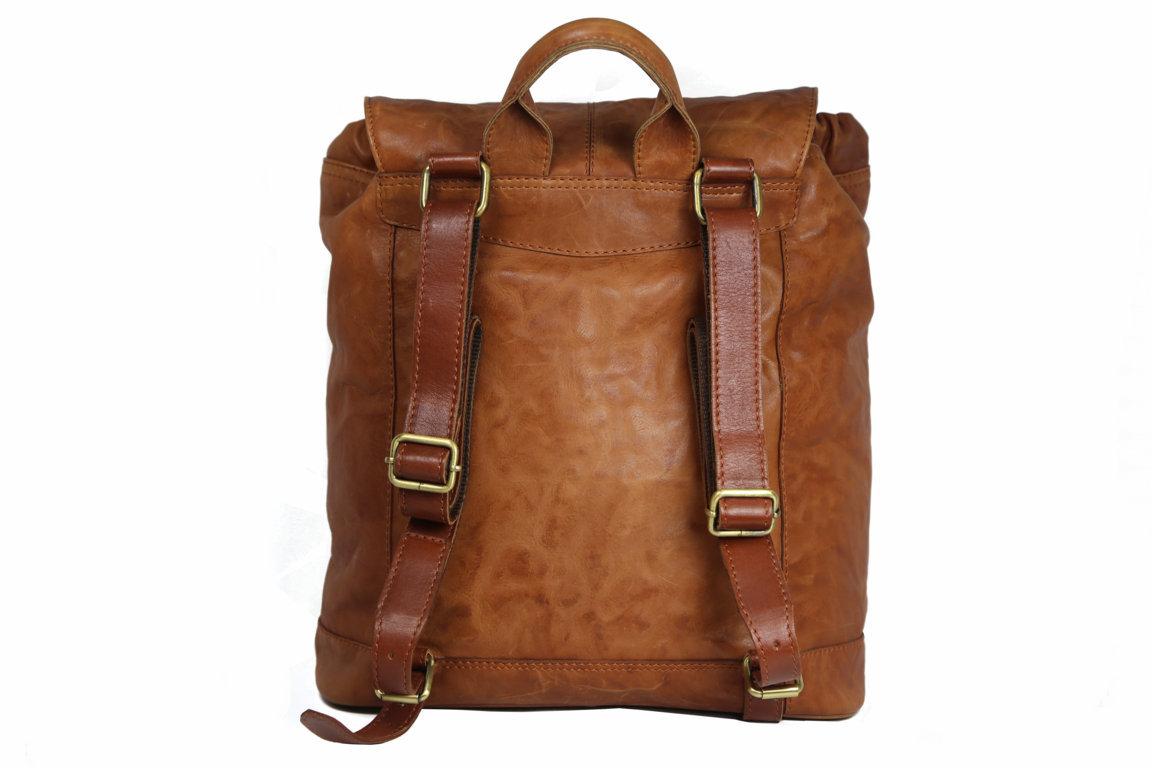 Tan Unisex Leather Backpack - Leatherman Fashion Private Limited