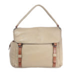 Taupe Tan Leather handbag VT 159 front (leathermanfashion)