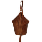 Tan Rucksack Leather Bag VT-274 back (leathermanfashion)