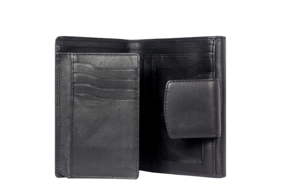 Leatherman Fashion Women Black Genuine Leather Wallet GNR1103 inside