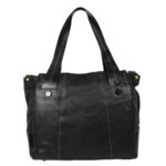 Women Black Hand-held Bag VT-217 front (leathermanfashion)
