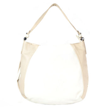 Girls White, Tan Hobo VT259 front (leathermanfashion)