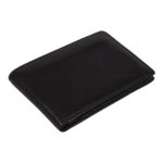 Men Black Genuine Leather Wallet-P-2 laydown Leatherman fashion