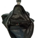 genuine leather unisex black backpack TG-2075 black inside