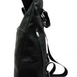 genuine leather unisex black backpack TG-2075 black side