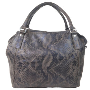 Snake Print Leather Handbag front