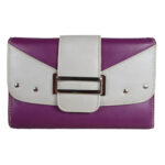 leather purple light grey ladies wallet front side 61121 front c