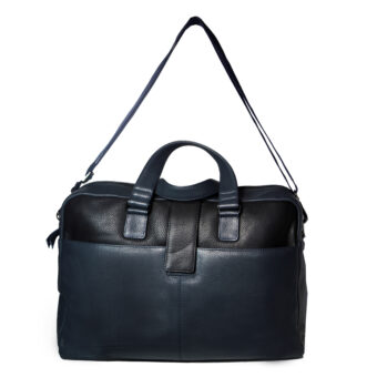 unisex navy black hand messenger bag front